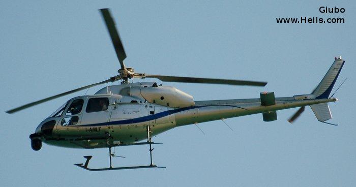 Helicopter Aerospatiale AS355E TwinStar Serial 5014 Register I-AMLT F-GKLP F-OGPY F-GJST N181DB used by E+S Air SRL ,SAF. Built 1981. Aircraft history and location