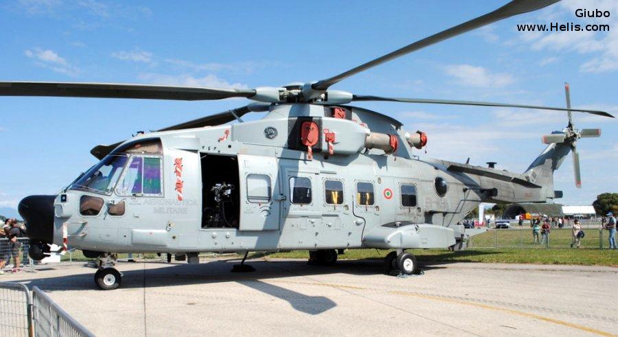 Helicopter AgustaWestland AW101 611 Serial 50272 Register MM81874 used by Aeronautica Militare Italiana AMI (Italian Air Force). Built 2019. Aircraft history and location