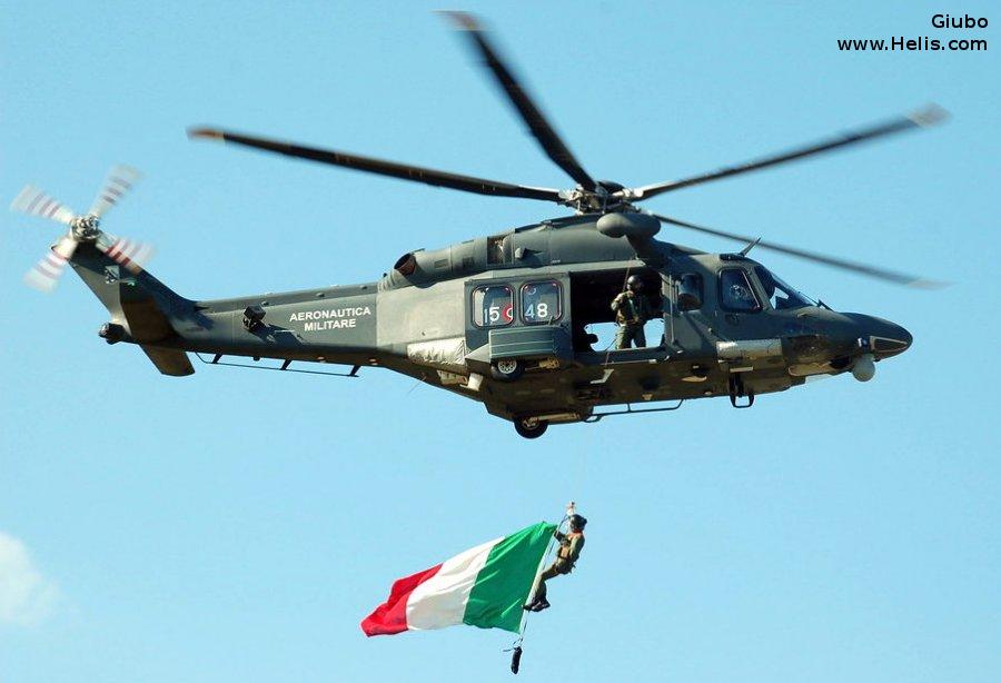 Helicopter AgustaWestland AW139M Serial 31481 Register MM81804 used by Aeronautica Militare Italiana AMI (Italian Air Force). Built 2013. Aircraft history and location