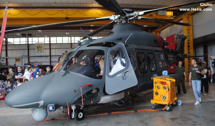 Helicopter AgustaWestland AW139M Serial 31489 Register MM81805 used by Aeronautica Militare Italiana AMI (Italian Air Force). Built 2013. Aircraft history and location