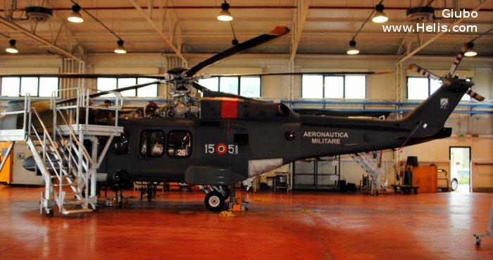 Helicopter AgustaWestland AW139M Serial 31526 Register MM81823 used by Aeronautica Militare Italiana AMI (Italian Air Force). Built 2013. Aircraft history and location