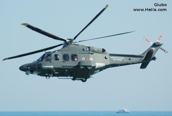 Helicopter AgustaWestland AW139M Serial 31481 Register MM81804 used by Aeronautica Militare Italiana AMI (Italian Air Force). Built 2013. Aircraft history and location