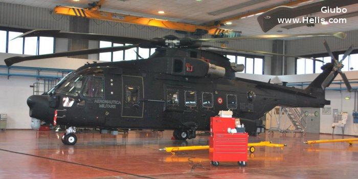 Helicopter AgustaWestland AW101 611 Serial 50257 Register MM81864 ZR352 used by Aeronautica Militare Italiana AMI (Italian Air Force) ,AgustaWestland UK. Built 2014. Aircraft history and location