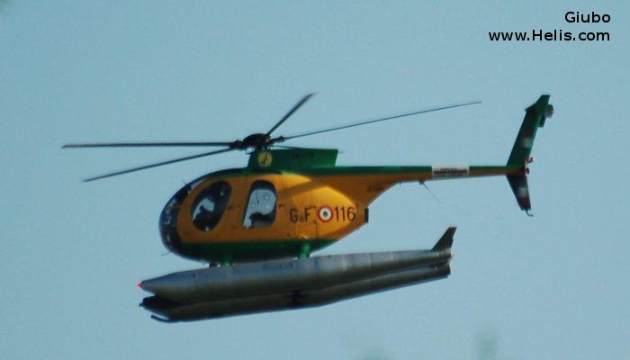 Helicopter Breda Nardi NH500MD Serial 115 Register MM81136 used by Guardia di Finanza (Italian Customs Police). Aircraft history and location