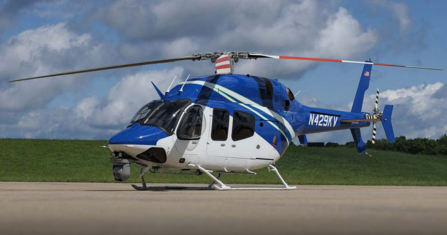 Helicopter Bell 429 Serial 57381 Register N429KV used by Bell Helicopter. Built 2019. Aircraft history and location