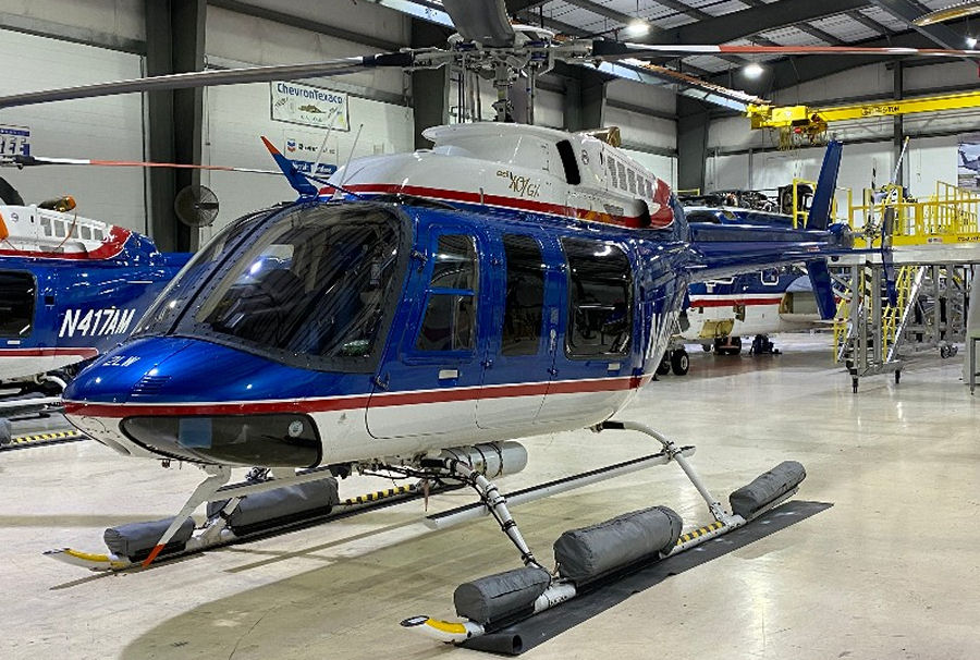 Helicopter Bell 407GX Serial 54459 Register N903GA N402LW N18BH C-GYEO used by Metro Aviation ,Chevron Oil ,Bell Helicopter ,Bell Helicopter Canada. Built 2013. Aircraft history and location