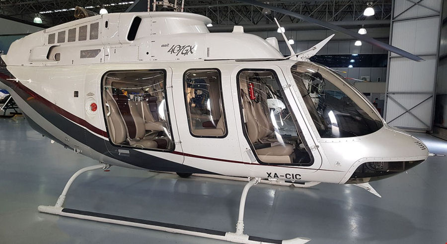 Helicopter Bell 407GX Serial 54355 Register N407RW XA-CIC N475YB C-GSQB used by STAM (Servicio Tecnico Aereo de Mexico) ,Bell Helicopter ,Bell Helicopter Canada. Built 2012. Aircraft history and location