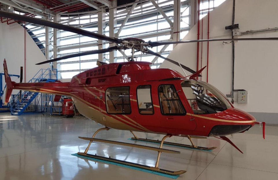 Helicopter Bell 407GX Serial 54349 Register 4X-BEO TC-HCT N468GB used by Gulf Helicopters ,Bell Helicopter. Built 2012. Aircraft history and location
