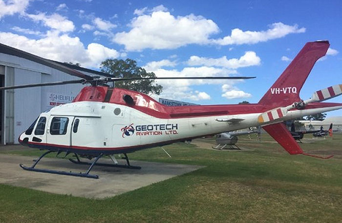 Helicopter AgustaWestland AW119Kx Koala Serial 14793 Register C-GVMU VH-VTQ C-GUVI N502SM used by Geotech Aviation Ltd ,AgustaWestland Philadelphia (AgustaWestland USA). Built 2012. Aircraft history and location