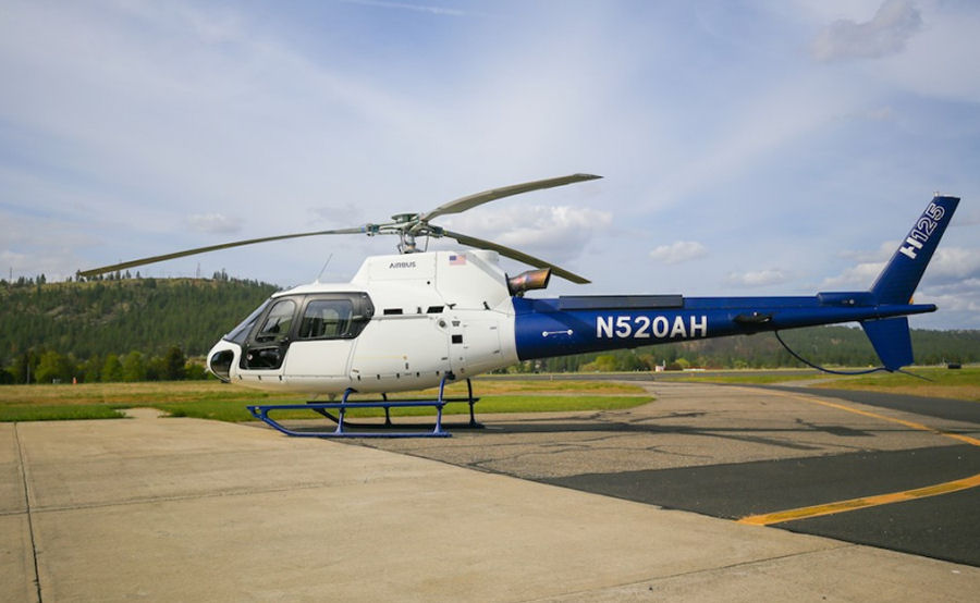 Helicopter Airbus H125 Serial 8607 Register N520AH used by Airbus Helicopters Inc (Airbus Helicopters USA). Built 2018. Aircraft history and location