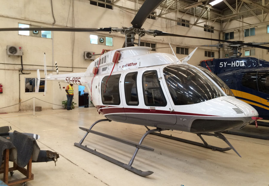 Helicopter Bell 407GXP Serial 54616 Register 5Y-PPS N5660M used by Africair Inc. Built 2015. Aircraft history and location