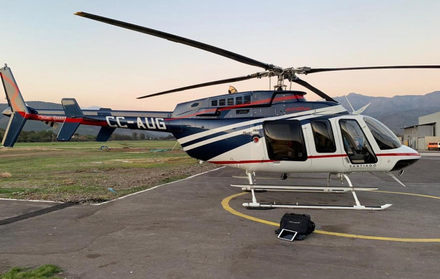 Helicopter Bell 407GXP Serial 54698 Register CC-AUG N267BH. Built 2017. Aircraft history and location