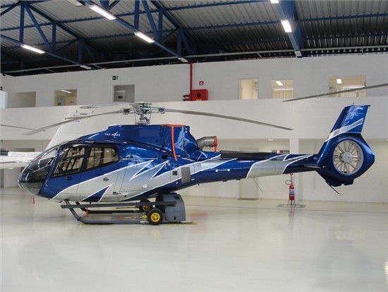 Helicopter Eurocopter EC130B4 Serial 4779 Register PP-JRM YR-CAM used by Aero Rio Taxi Aereo. Built 2009. Aircraft history and location