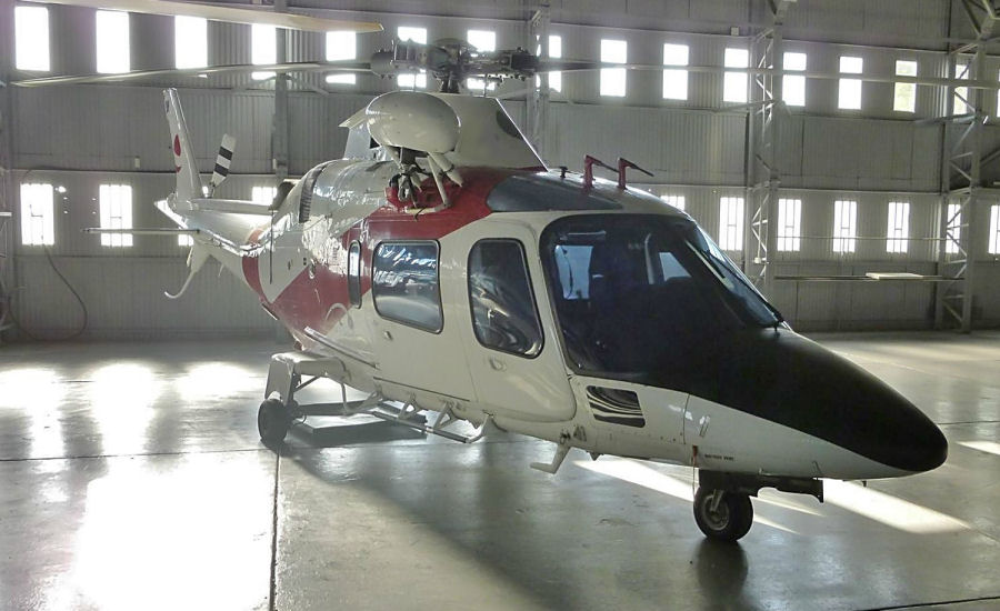 Helicopter AgustaWestland AW109E Power Serial 11117 Register ZS-HFC LN-OLA used by Lufttransport AS. Built 2001. Aircraft history and location