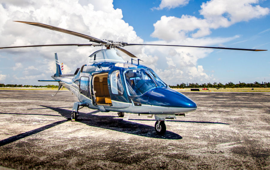 Helicopter AgustaWestland AW109E Power Serial 11677 Register N57VS PK-VPU YV272T. Built 2006. Aircraft history