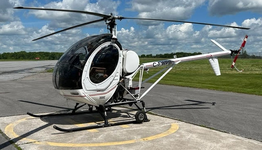 Helicopter Schweizer 269C / 300 Serial S1708 Register C-FWPB N6149G used by Timberland Helicopters. Built 1995. Aircraft history and location