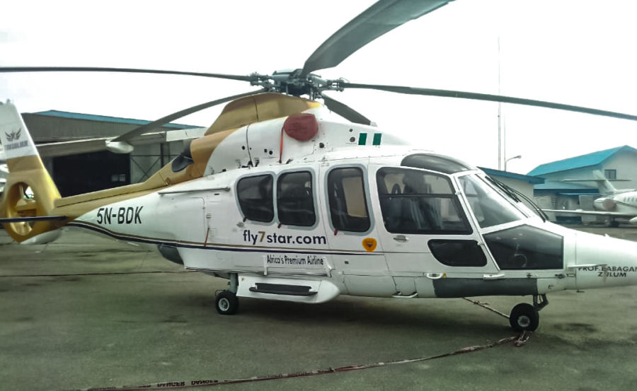 Helicopter Eurocopter EC155B Serial 6608 Register 5N-BDK used by Bristow Helicopters Nigeria BHN. Built 2001. Aircraft history and location