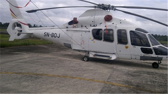 Helicopter Eurocopter EC155B Serial 6591 Register 5N-BDH used by Bristow Helicopters Nigeria BHN. Built 2001. Aircraft history and location
