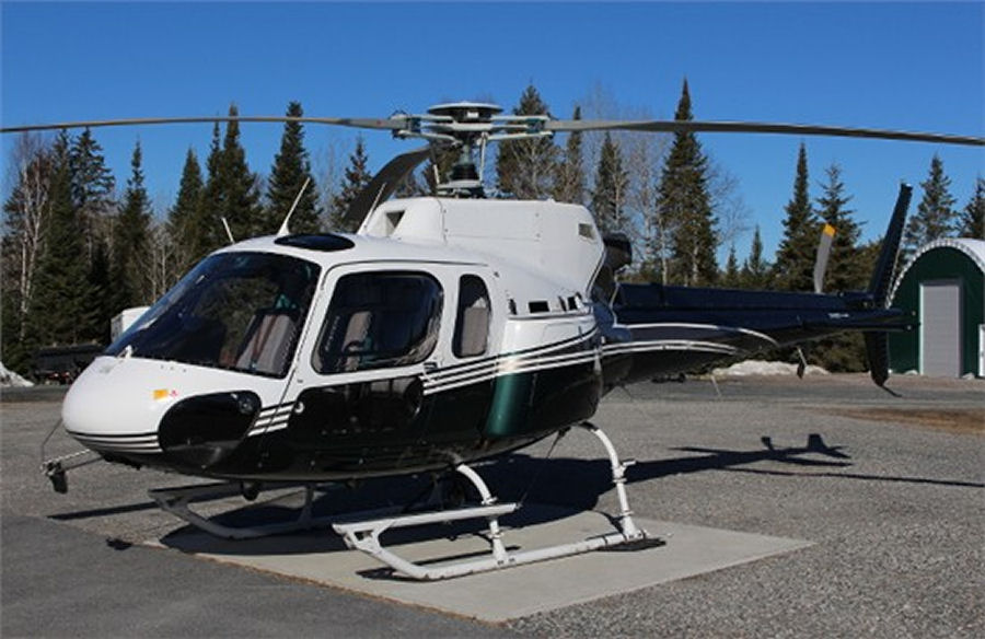 Helicopter Eurocopter AS350B2 Ecureuil Serial 4001 Register C-FORS used by Forest Helicopters ,Eurocopter Canada. Built 2005. Aircraft history and location