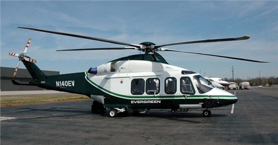 Helicopter Agusta AB139 Serial 31025 Register N140EV 4004 used by United Arab Emirates Air Force UAEAF ,Evergreen Helicopters. Built 2005. Aircraft history and location