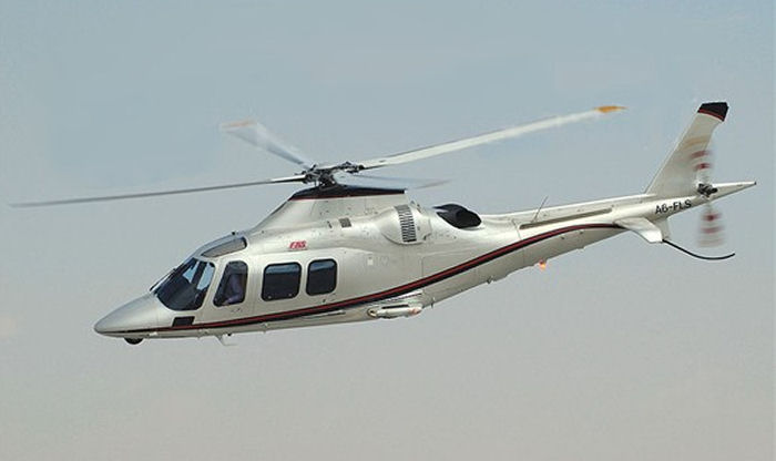 Helicopter AgustaWestland AW109S Grand Serial 22023 Register A6-FLS used by Falcon Aviation Services. Built 2006. Aircraft history
