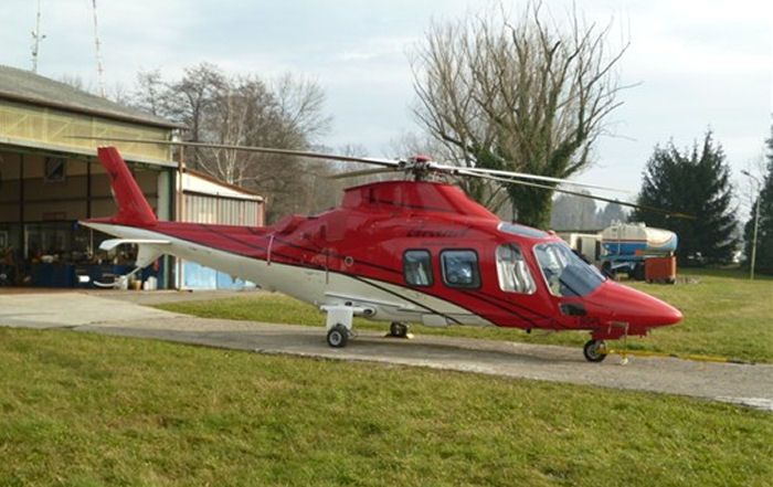 Helicopter AgustaWestland AW109S Grand Serial 22075 Register N11NM G-CJNW I-BSPL used by North Memorial Health ,Elilombarda. Built 2008. Aircraft history and location