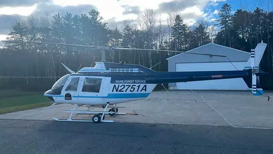 Helicopter Bell 206B-3 Jet Ranger Serial 2623 Register N2751A used by MFS (Maine Forest Service). Built 1979. Aircraft history and location