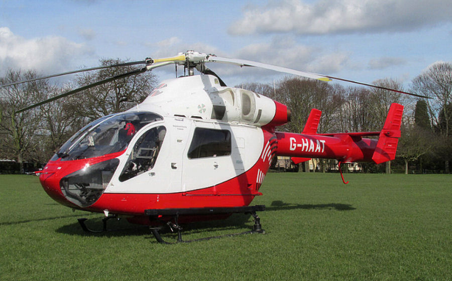 Helicopter McDonnell Douglas MD902 Explorer Serial 900/00081 Register G-HAAT G-GMPS N7033K used by UK Air Ambulances EHAAT (Essex & Herts Air Ambulance) ,Specialist Aviation Services SAS ,UK Police Forces ,MD Helicopters MDHI. Built 2000. Aircraft history and location