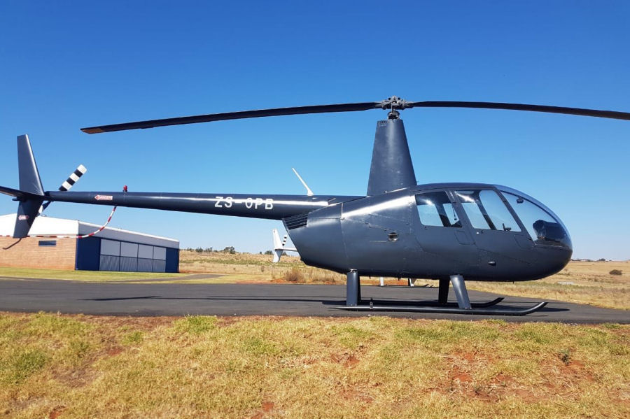 Helicopter Robinson R44 Raven II Serial 12181 Register ZS-HTB. Built 2008. Aircraft history and location