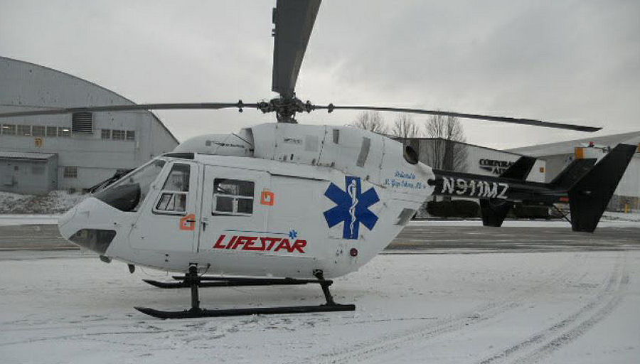Helicopter MBB Bk117A-3 Serial 7098 Register N117UC N524MB N911MZ used by MBB Helicopter Corp Air Methods State of Georgia Omniflight. Built 1986. Aircraft history