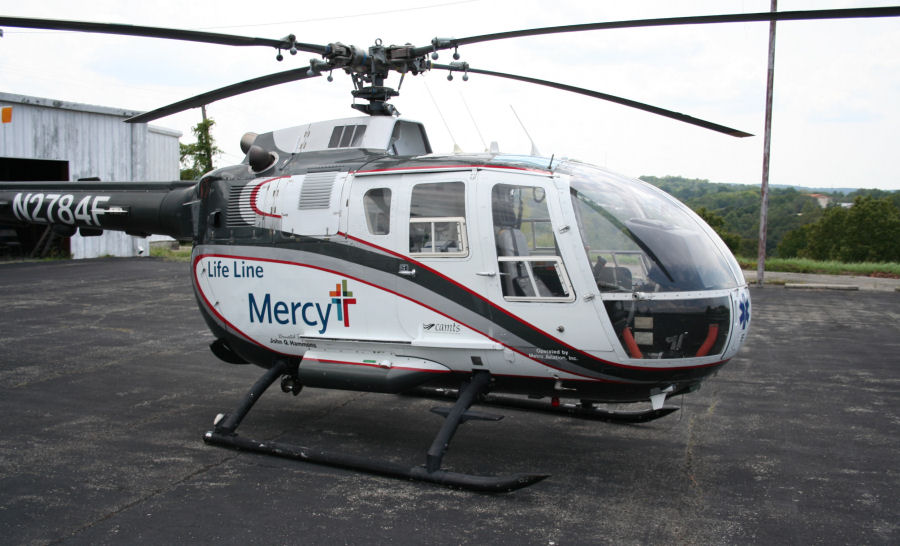 Helicopter MBB Bo105CBS-2 Serial S-621 Register N2784F used by Mercy Life Line. Built 1983. Aircraft history and location