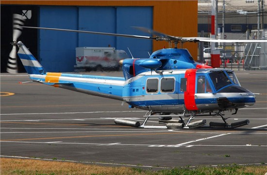 Helicopter Bell 412HP Serial 36064 Register N328MH N412TN JA6726 N6199A used by Maritime Helicopters ,Turbines Ltd ,Keisatsu-chō JNPA (National Police Agency) ,Bell Helicopter. Built 1993. Aircraft history and location