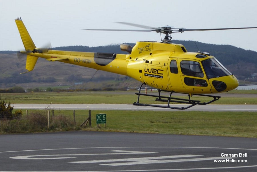 Helicopter Airbus H125 Serial 7941 Register OO-WGW used by Heli and Co. Aircraft history and location