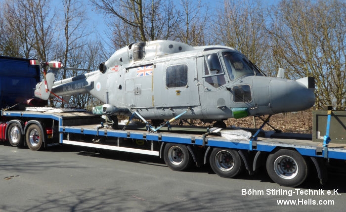 Helicopter Westland Lynx HAS2 Serial 067 Register XZ245 used by Böhm Stirling-Technik e.K. ,Fleet Air Arm RN (Royal Navy). Built 1978. Aircraft history and location