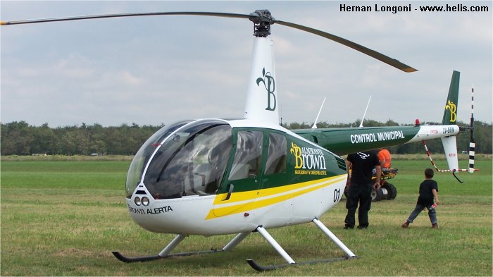Helicopter Robinson R44 Raven II Serial 11170 Register LV-BRN N7510N used by Policias Provinciales (Argentine Provinces Police Units). Built 2006. Aircraft history and location