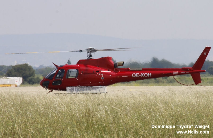 Helicopter Airbus H125 Serial 8512 Register D-HTMP OE-XOH used by Airworks Helicopters ,Helicopter Travel Munich HTM. Built 2018. Aircraft history and location
