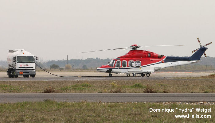 Helicopter AgustaWestland AW139 Serial 31255 Register F-WTBC G-JEZA used by CHC Scotia. Built 2009. Aircraft history and location