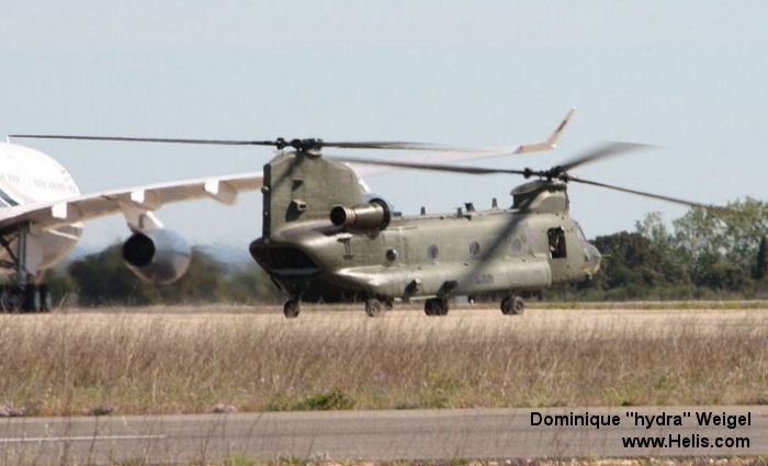 Helicopter Boeing CH-47D Chinook Serial M.7003 Register ZA710 used by Royal Air Force. Aircraft history and location
