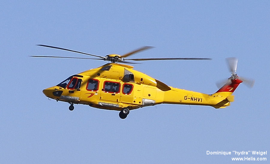 Helicopter Airbus H175 Serial 5010 Register G-NHVI OO-NSI used by NHV Helicopters Ltd NHV UK ,NHV (Noordzee Helikopters Vlaanderen). Built 2016. Aircraft history and location