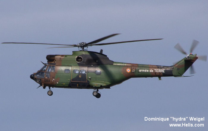 Helicopter Aerospatiale SA330B Puma Serial 1232 Register 1232 used by Aviation Légère de l'Armée de Terre ALAT (French Army Light Aviation). Aircraft history and location