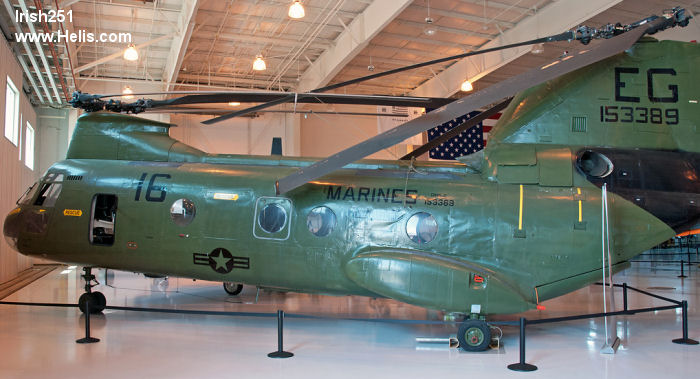 Helicopter Boeing-Vertol CH-46D Serial 2287 Register 153389 used by US Marine Corps USMC. Built 1967. Aircraft history and location