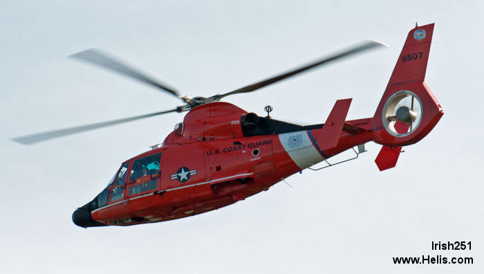 Helicopter Aerospatiale HH-65 Dolphin Serial 6056 Register 6507 4116 used by US Coast Guard USCG. Aircraft history and location