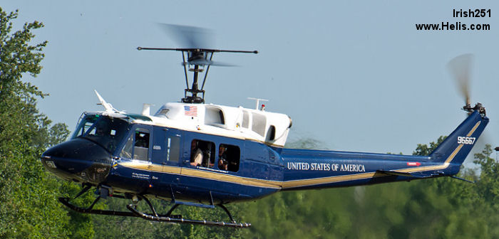 Helicopter Bell UH-1N Serial 31073 Register 69-6667 used by US Air Force USAF. Aircraft history and location