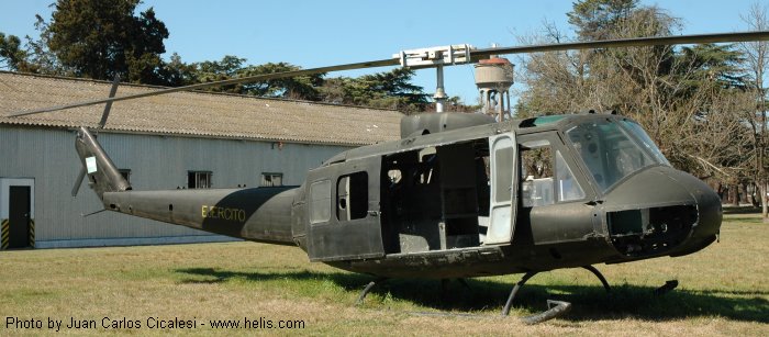 Helicopter Bell UH-1D Iroquois Serial 8544 Register 66-16350 used by Aviacion de Ejercito Argentino EA (Argentine Army Aviation) ,US Army Aviation Army. Aircraft history and location