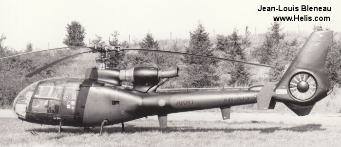 Helicopter Aerospatiale SA341B Gazelle AH.1 Serial 1212 Register XW905 used by Army Air Corps AAC (British Army). Aircraft history and location