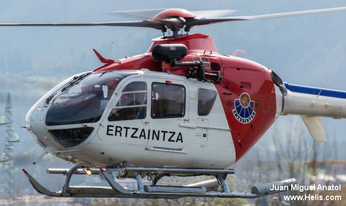 Helicopter Eurocopter EC135T1 Serial 0017 Register EC-GNA used by Policia Autonomica (Spanish Local Polices). Built 1996. Aircraft history and location
