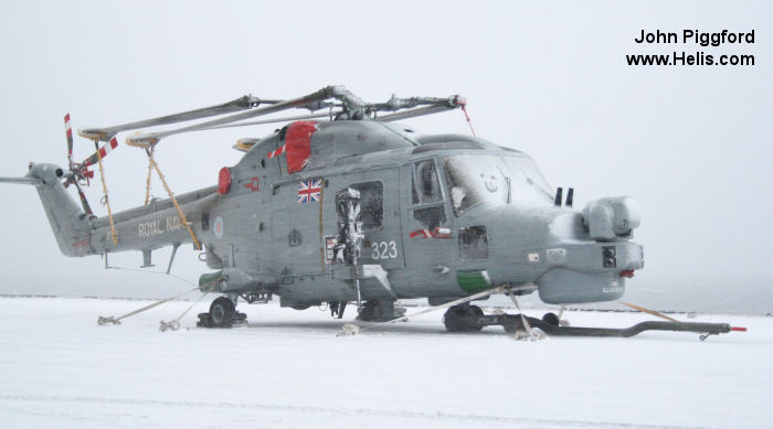 Helicopter Westland Lynx HAS3S Serial 335 Register ZF558 used by Hayward and Green Defence Ltd ,Fleet Air Arm RN (Royal Navy). Built 1987 Converted to Lynx HMA.8. Aircraft history and location