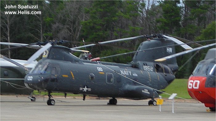 Helicopter Boeing-Vertol CH-46A Serial 2102 Register 151952 used by US Navy USN ,US Marine Corps USMC. Built 1965. Aircraft history and location