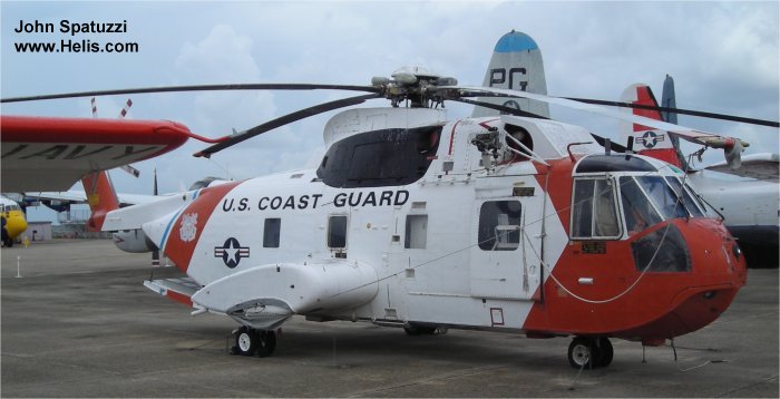 Helicopter Sikorsky HH-3F Pelican Serial 61-663 Register 1486 used by US Coast Guard USCG. Built 1972. Aircraft history and location