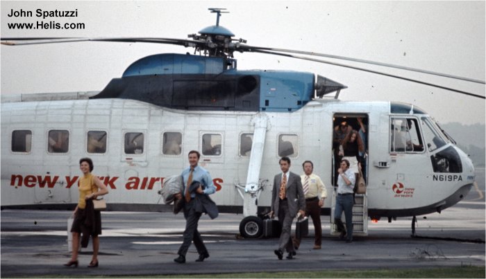 Helicopter Sikorsky S-61L Serial 61-427 Register V5-HSP ZS-HHP LV-OMG N619PA used by Government of Namibia ,Court Helicopters ,Helicopteros Marinos HMSA ,New York Airways. Built 1968. Aircraft history and location